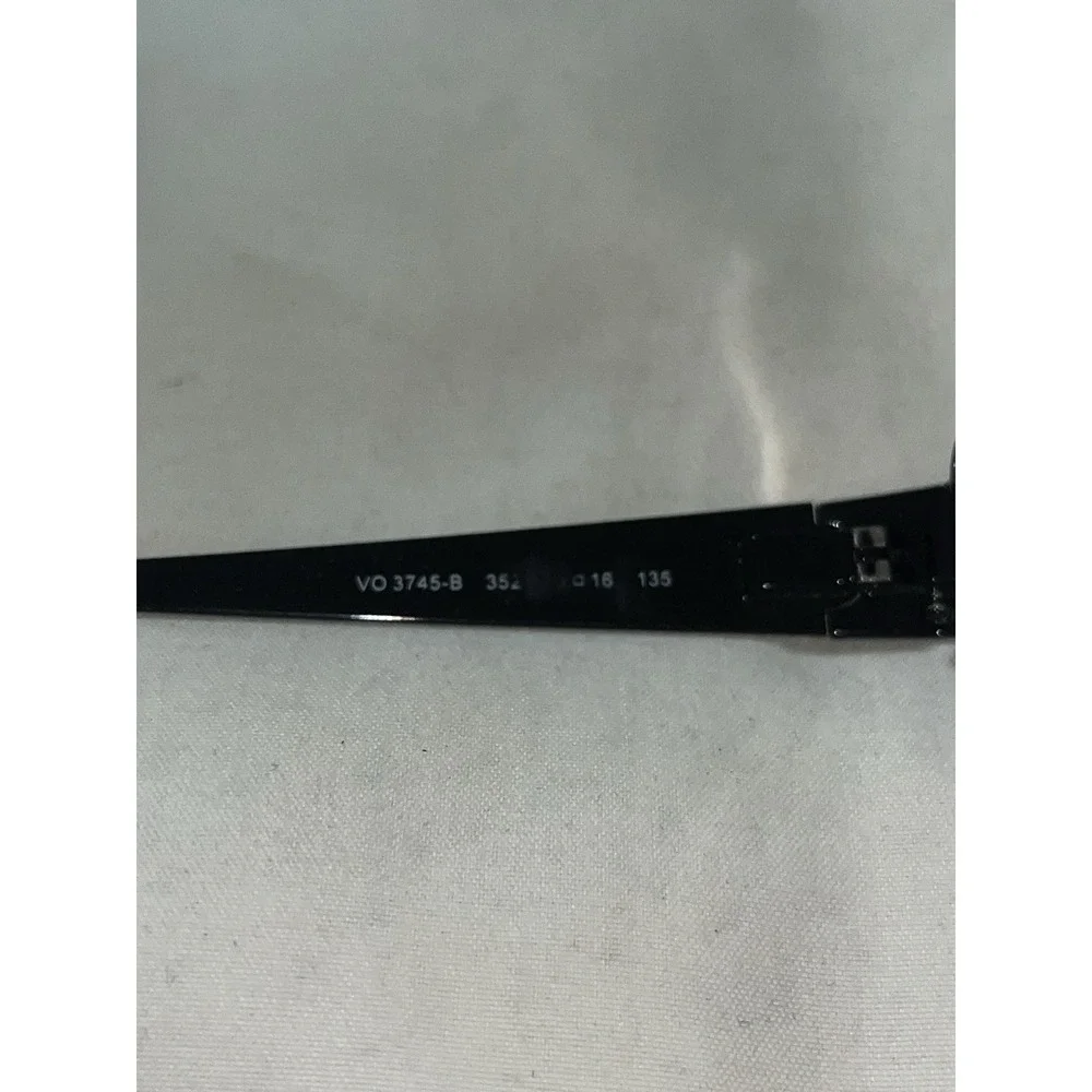 Vogue VO3745-B 352 Black Silver Chip Style Paint Metal Designer Eyeglasses 53-16